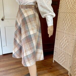Vintage 70’s Plaid A-Line Skirt, wool